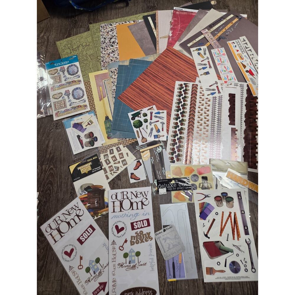 Home House Construction Scrapbook Pages Cardstock Stickers Accessories Lot Kit